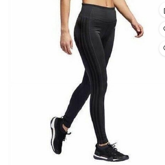 Adidas Climalite 3 Stripe Leggings - Picture 1 of 12